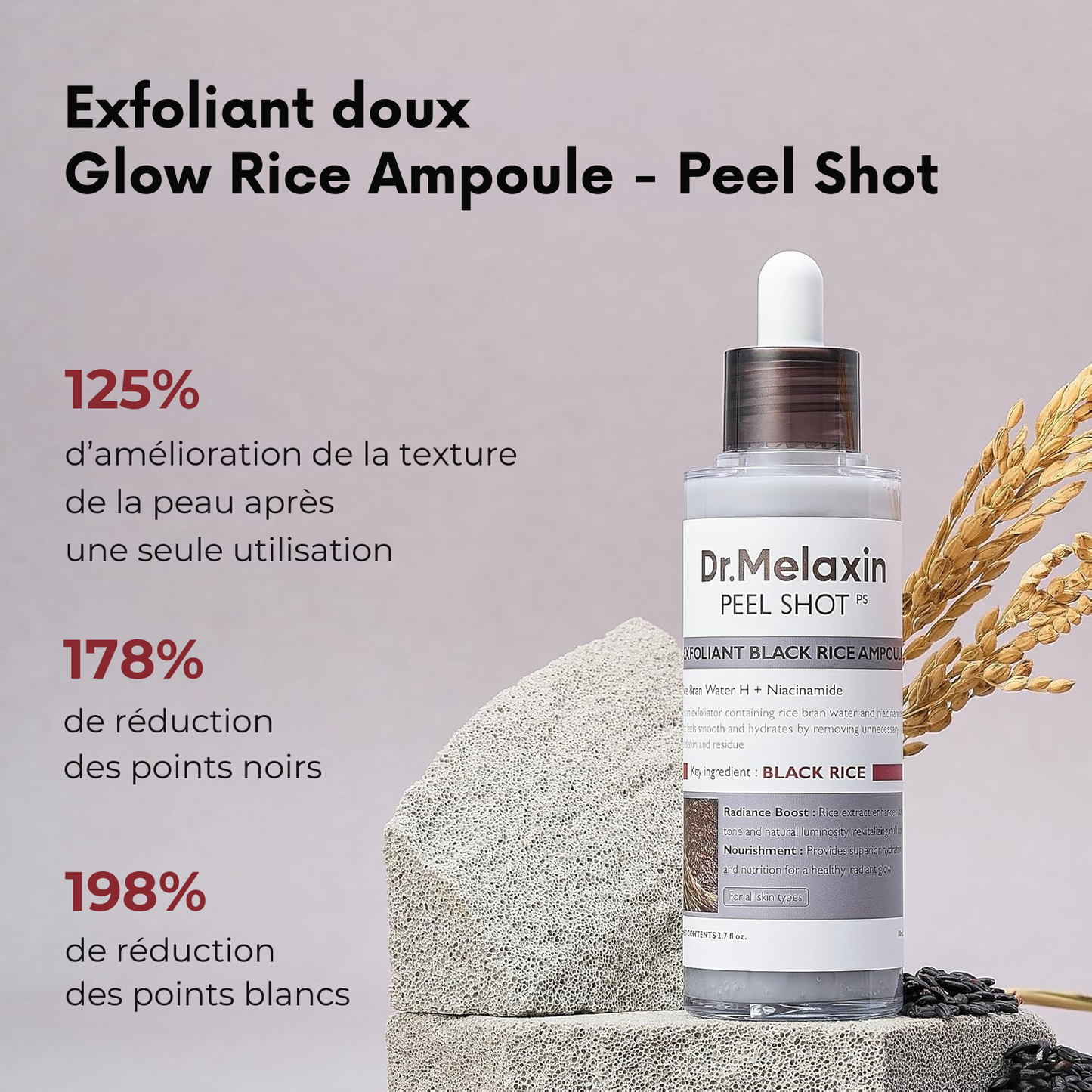 Dr. Melaxin – Peel Shot Glow à base de Riz Noir