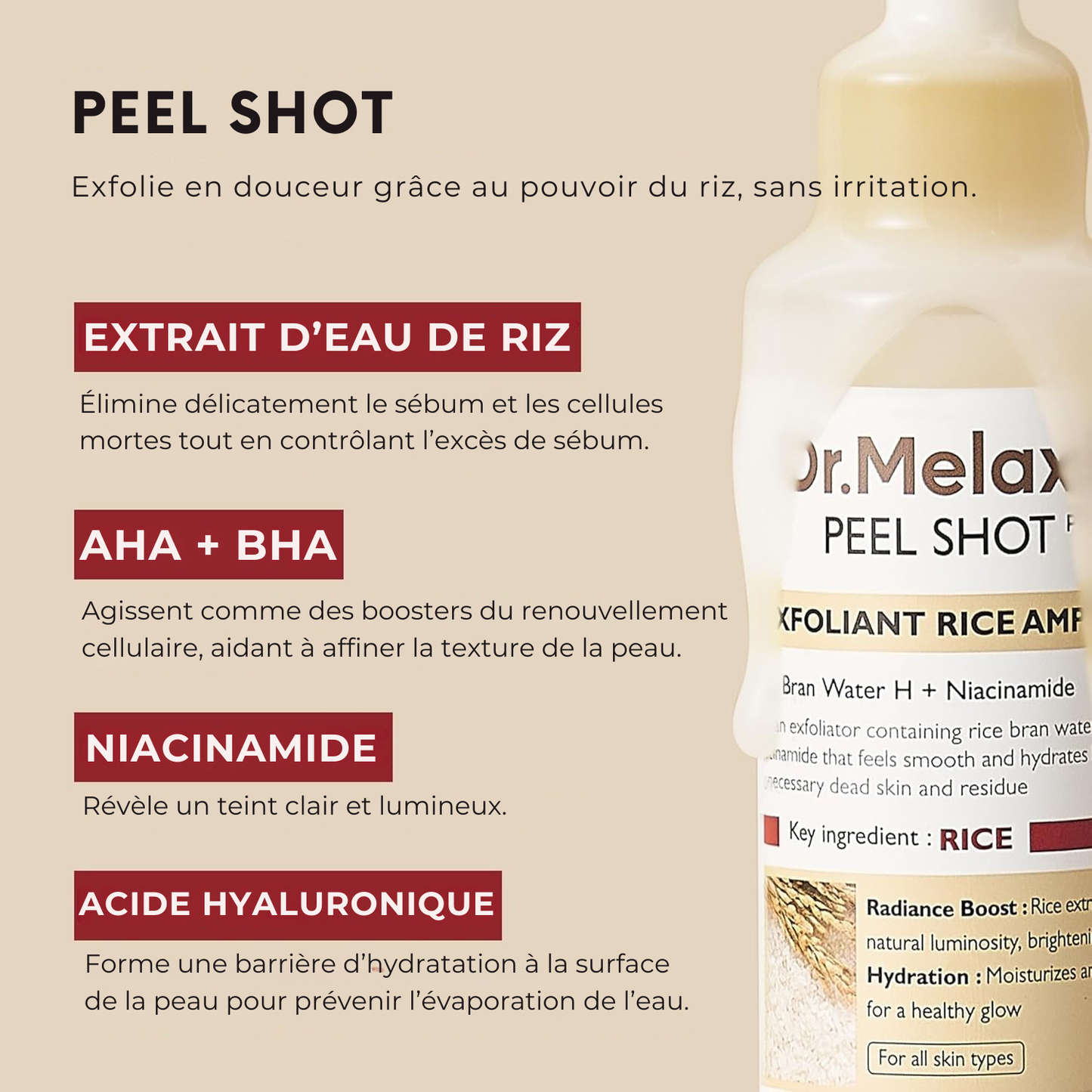 Dr. Melaxin – Peel Shot Glow au Riz Blanc