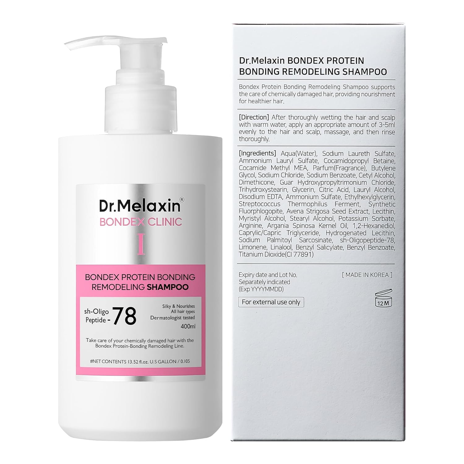 Bondex Protein Bonding Remodeling Shampoo with Argan Oil | Strengthening Keratin & Peptides Bonder | Repair Hair | 13.52 fl.oz.