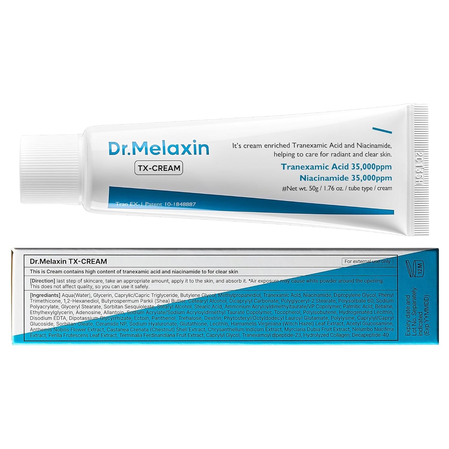 TX Tranexamic Acid CREAM | Skin freckle Cream, Blemishes, Anti-pigmetation korean skin care | Korean Cosmetics | 1.7 fl oz (50 ml)