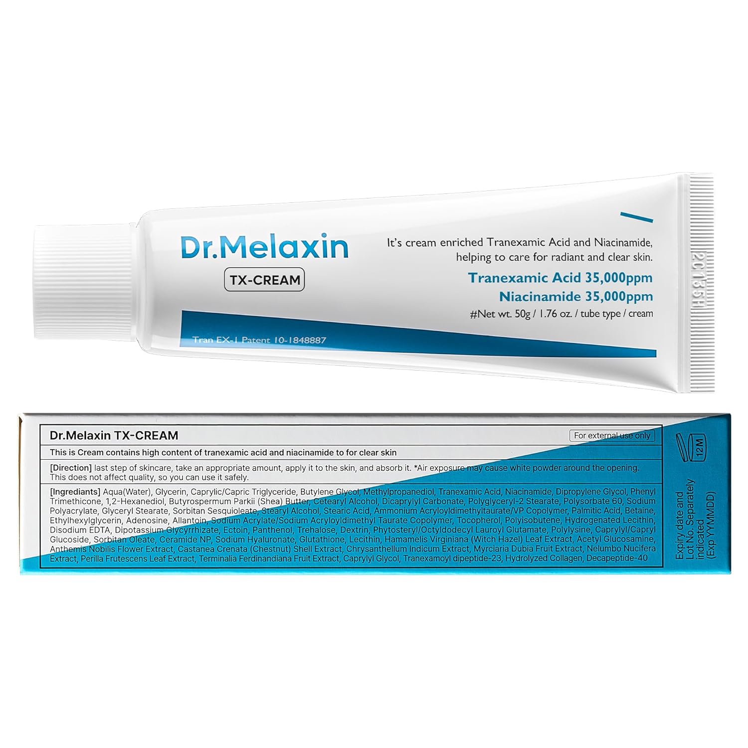 TX Tranexamic Acid CREAM | Skin freckle Cream, Blemishes, Anti-pigmetation korean skin care | Korean Cosmetics | 1.7 fl oz (50 ml)