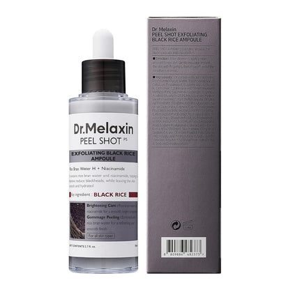 Peel Shot Glow Black Rice Peeling Ampoule, Soft Exfoliating Face and Body Scrub Dead Skin Cells, Blackheads Remover for All Skin Types korean skin care 80ml